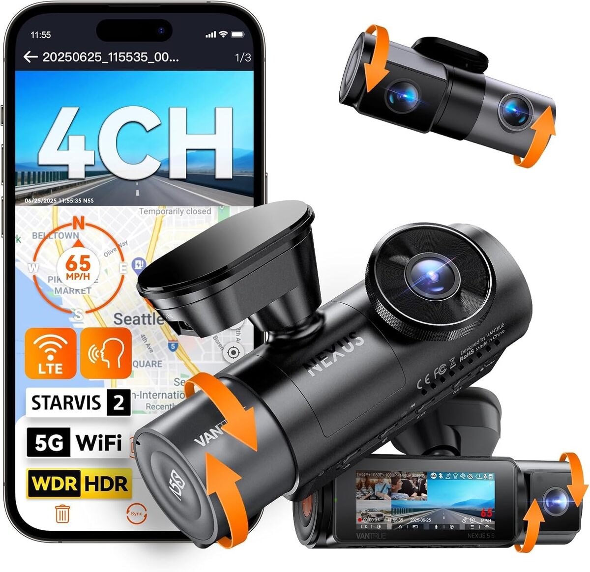 Test de la dashcam Vantrue N5S : performance à 360 degrés