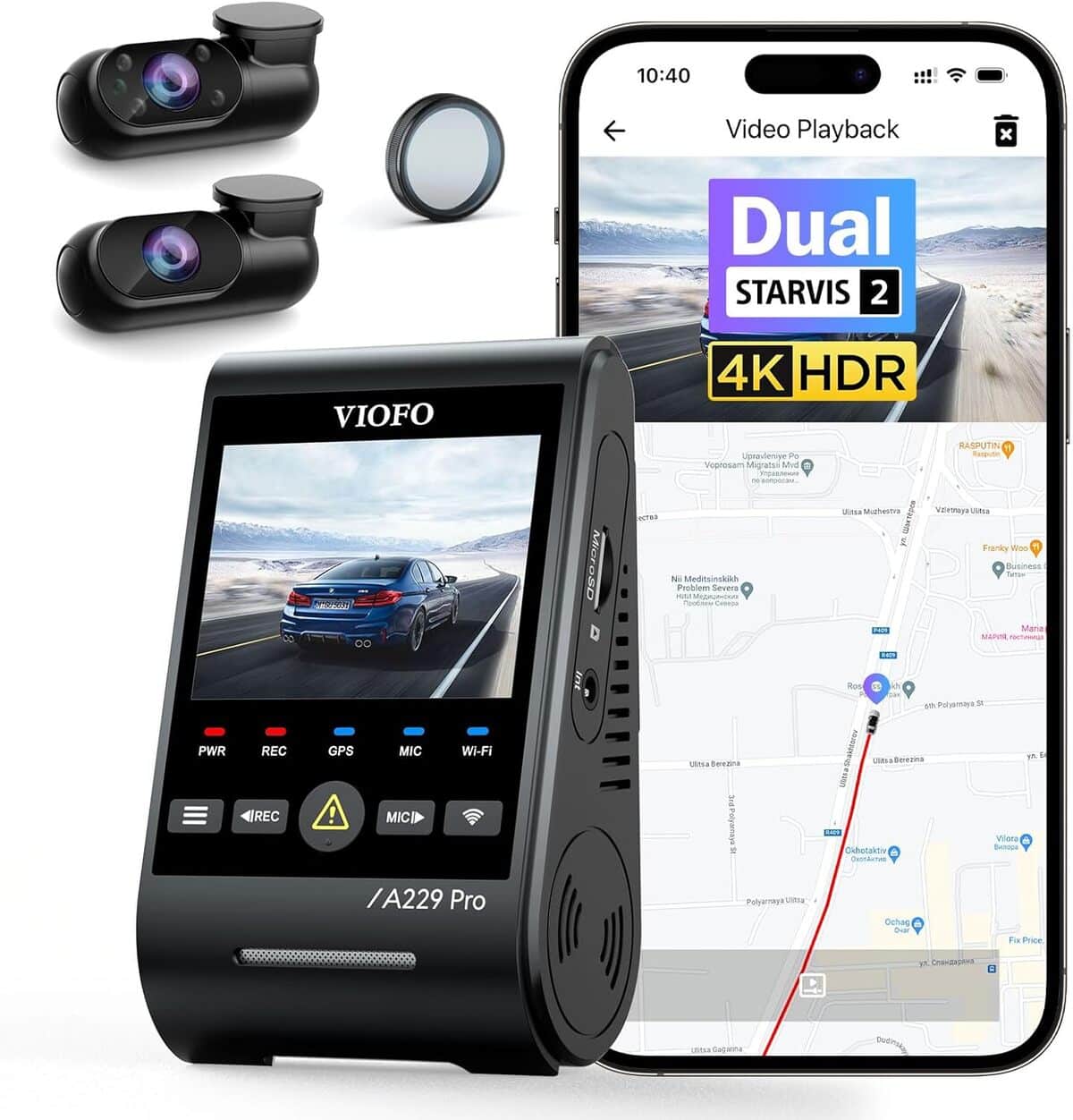 Test de la dashcam VIOFO A229 Pro : triple objectif et super vision nocturne