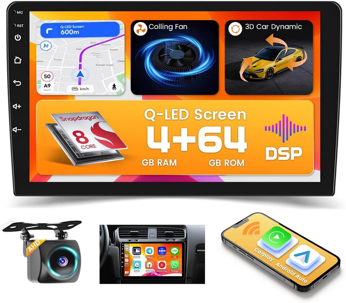 Test de l'autoradio Hikity Android 15 Snapdragon avec écran tactile 10