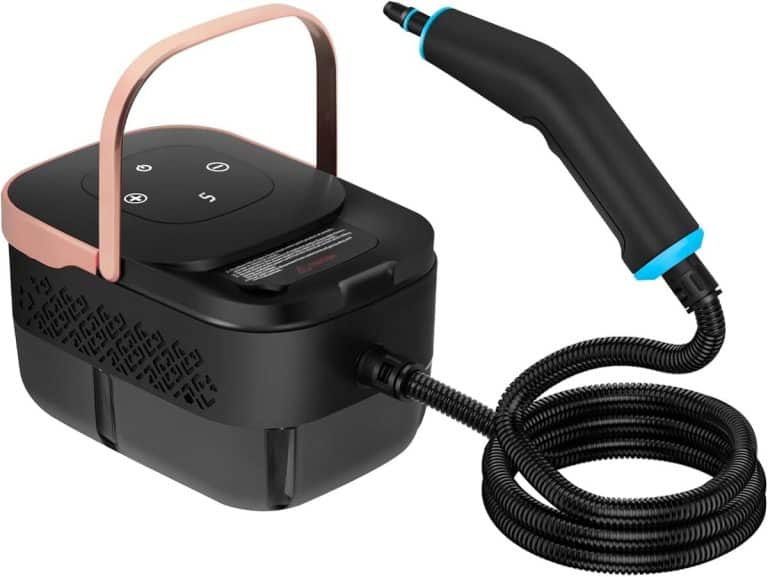 Nettoyeur Vapeur Portable à Main 2500W Machine de Nettoyage à Vapeur Pressurisée Haute Température avec Têtes de Brosse pour Cuisine Meubles Salle de Bain Voiture