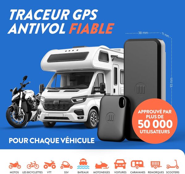 Monimoto 9 Anti-Theft GPS et Tracker d'Alarme - Installation DIY, sans Câblage, Étanche, Couverture Mondiale - pour Véhicules, Motos, Voitures, Vélos, Quads, Moteurs de Bateaux, Caravanes