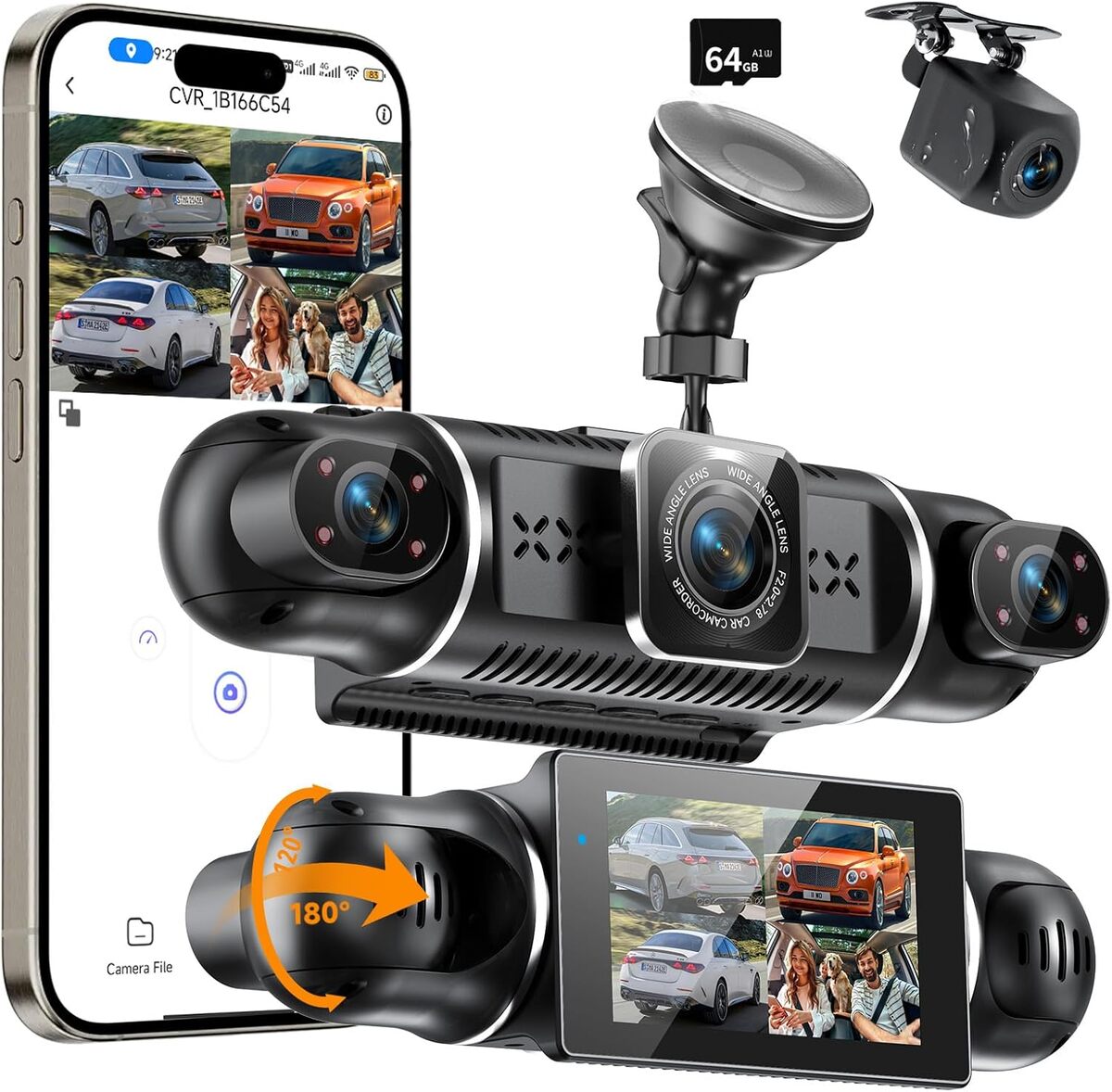 Évaluation de la dashcam 4 canaux 2K avec carte SD 64GB