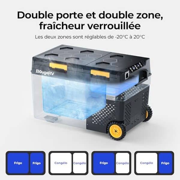 Découvrez notre test complet de la glacière BougeRV CRD2 40L : une double porte, un contrôle via app et des performances exceptionnelles pour vos sorties en extérieur.