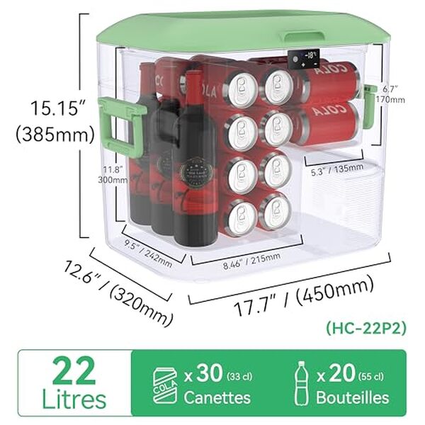 Explorez les performances de la glacière BINGI 22L pour un refroidissement rapide lors de tous vos déplacements et vos escapades en plein air.