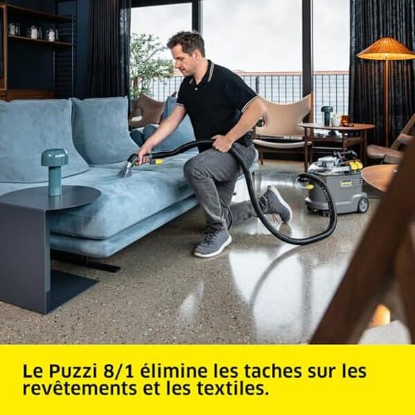 Découvrez notre test détaillé du Kärcher Puzzi 8/1 : efficacité de nettoyage, ergonomie et performances. Avis complet sur cet injecteur-extracteur professionnel pour vos tapis et moquettes.