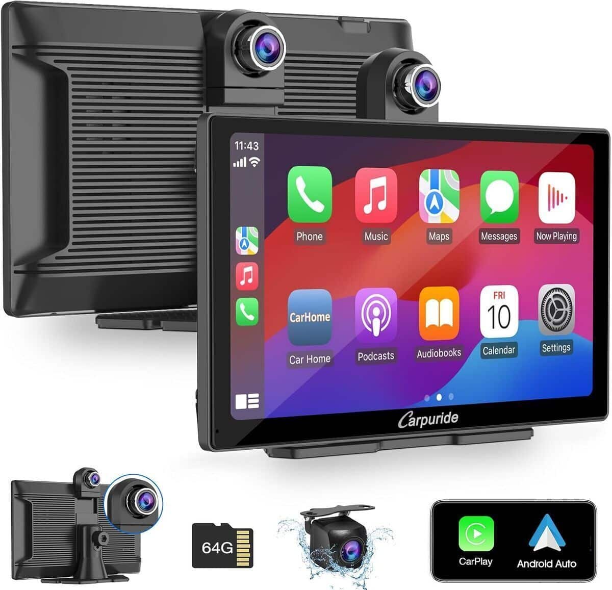 Test Carpuride W905 : écran tactile 9" avec dash cam 4K et CarPlay sans fil