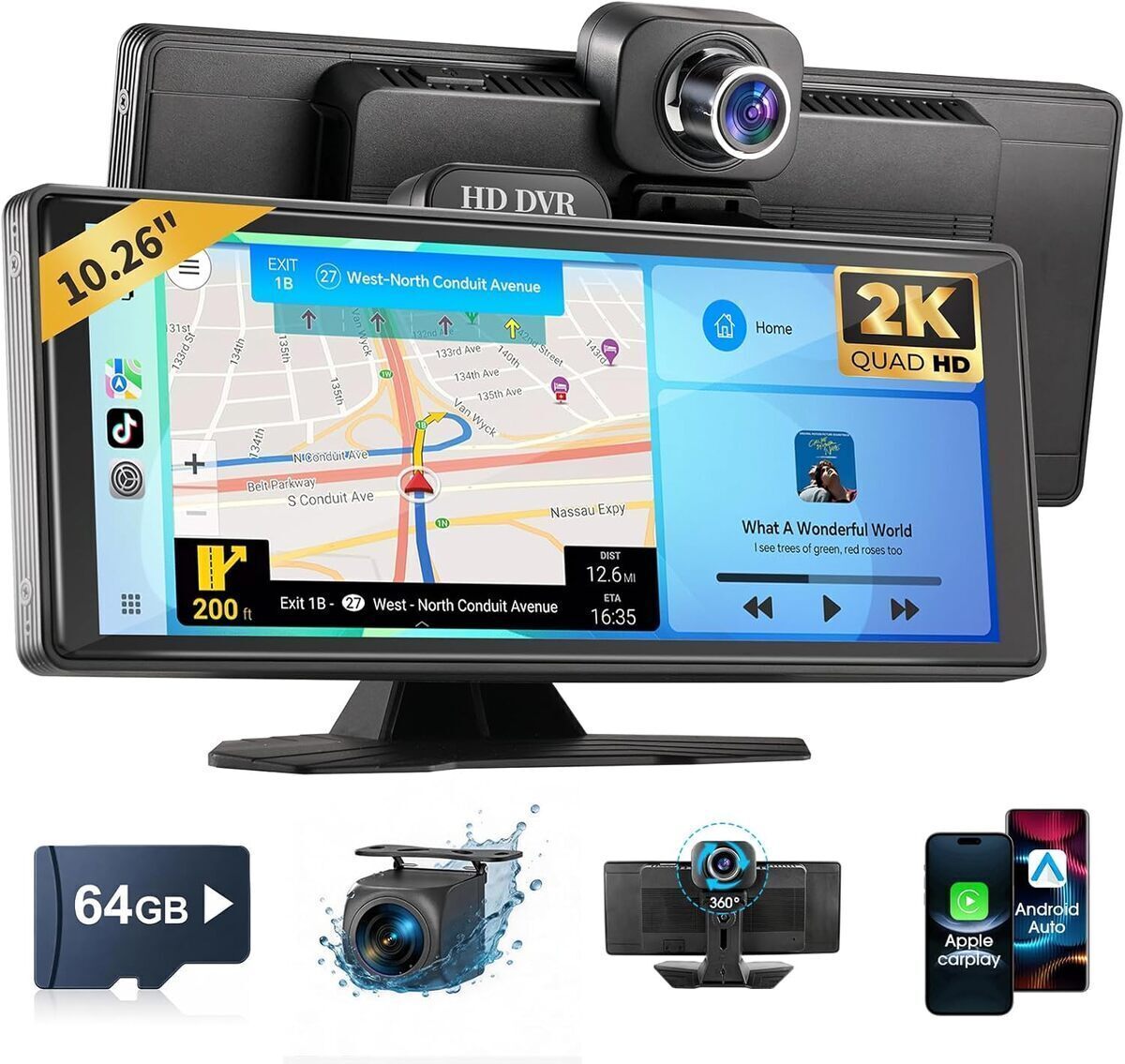 Test de l'écran Haudio CarPlay 10, 26 pouces : autoradio portable et polyvalent