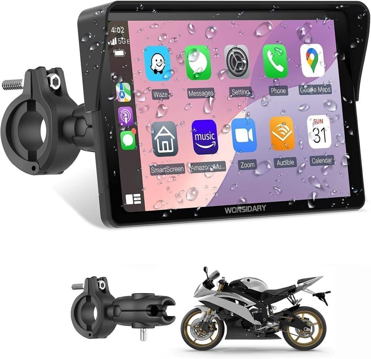 Test écran moto Wonsidary W722 : carplay et GPS étanche