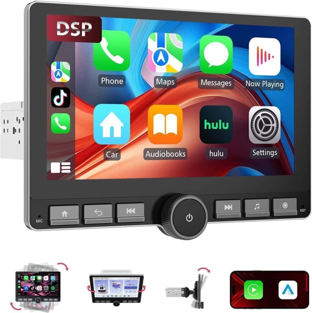 Test autoradio Haudio 360° rotatif : écran IPS 10, 1" et Carplay sans fil