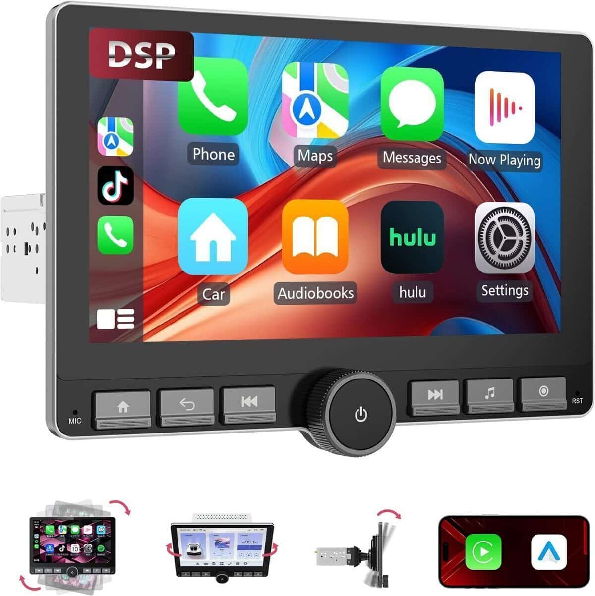 Test autoradio Haudio 360° rotatif : écran IPS 10, 1" et Carplay sans fil