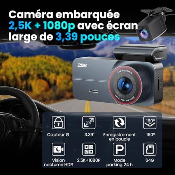 Découvrez notre test détaillé de la dashcam avant-arrière 2.5K QHD. Performances en vision nocturne, grand angle et qualité vidéo analysés pour vous.