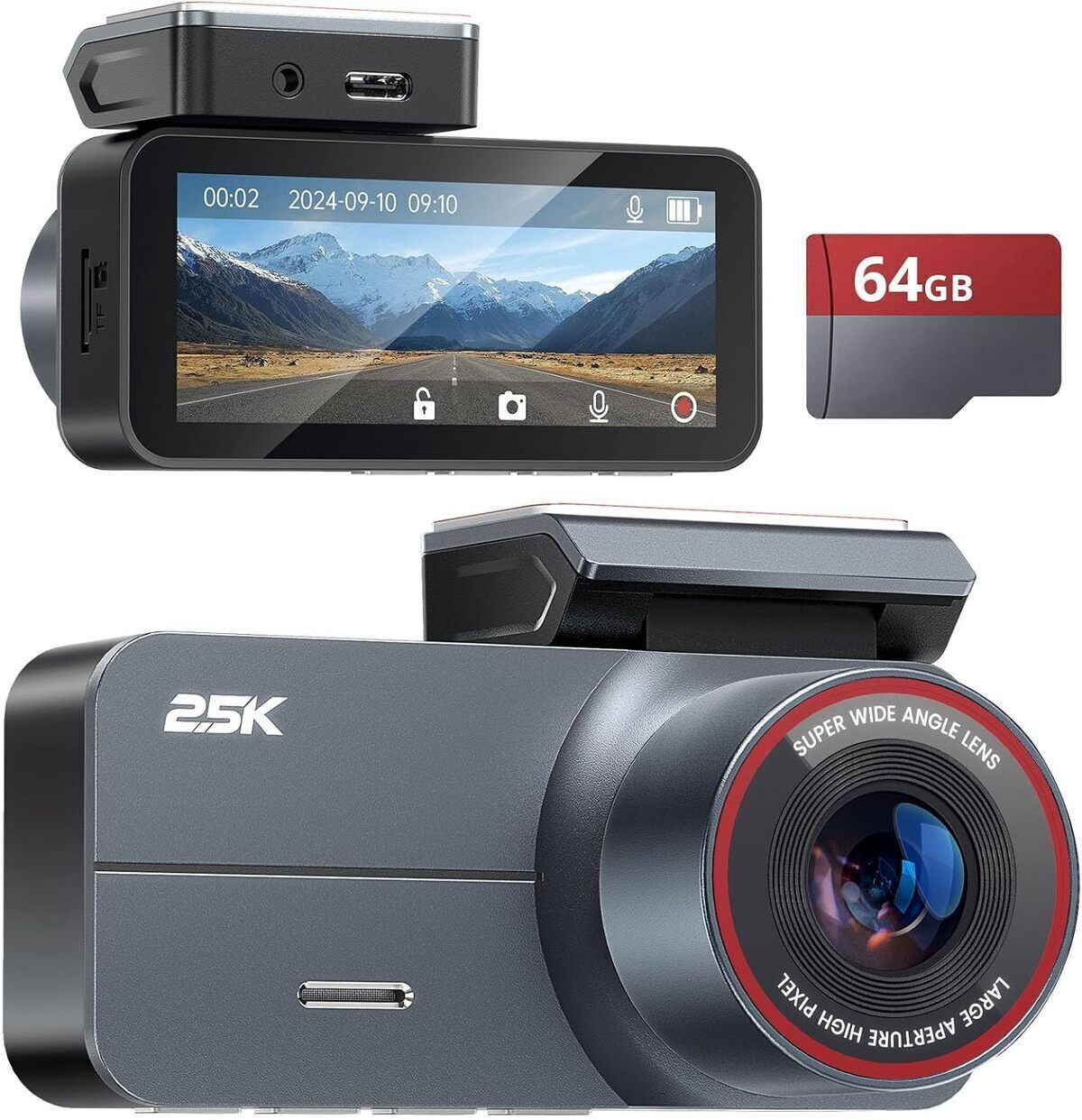Test de la dashcam avant-arrière 2.5K QHD : vision nocturne et grand angle